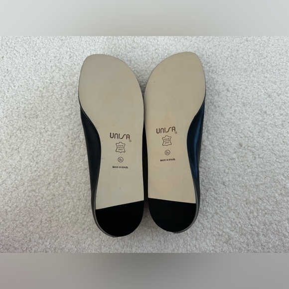 Unisa black leather ballet flats shoes - size 8 - Picture 2 of 4